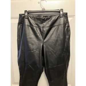 Gap Faux‎ Leather Pants Women's Size Large Petite Ponte Black Leggings